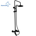 Aquacubic Contemporary Health Wall Mounted Black Industrial Style Water Saving Duschmischer Wasserhahn Set